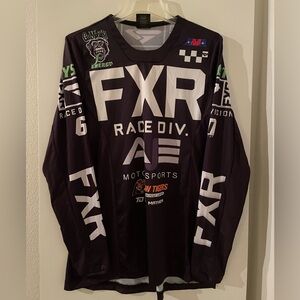 M/L FXR Men’s Race Division Sport Jersey Long Sleeve Black White NWOT New